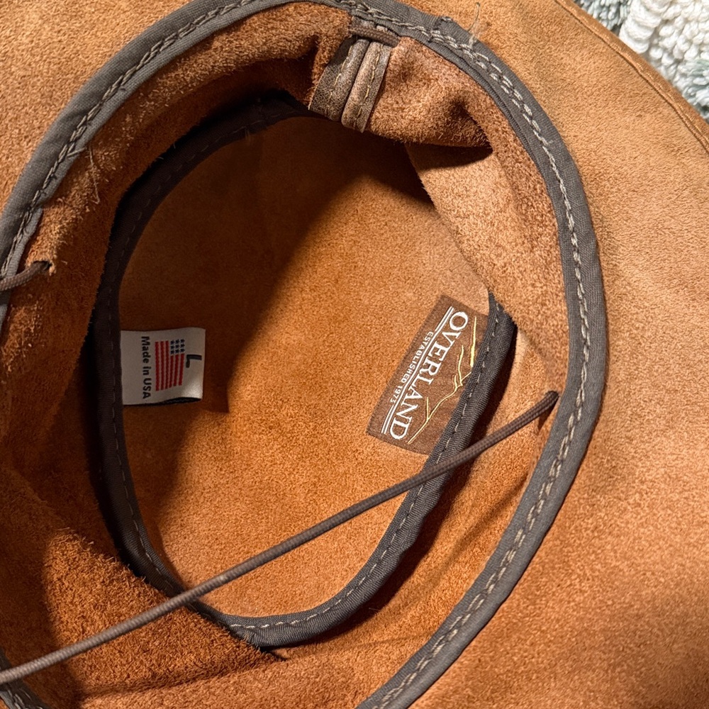 Overland Leather Hat with Feather Accent - Picture 2 of 5